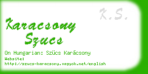 karacsony szucs business card