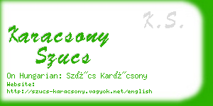 karacsony szucs business card